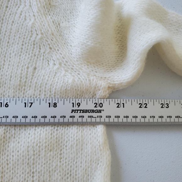 Wooden Ships Sweater Womens Small Medium Heart Graphic Mohair Blend Pullover - Picture 6 of 7